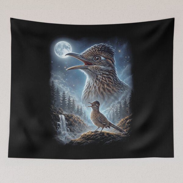 Item preview, Funny Roadrunner Howling Moon Art Bird Lover Birding designed and sold by DoodleTortle.