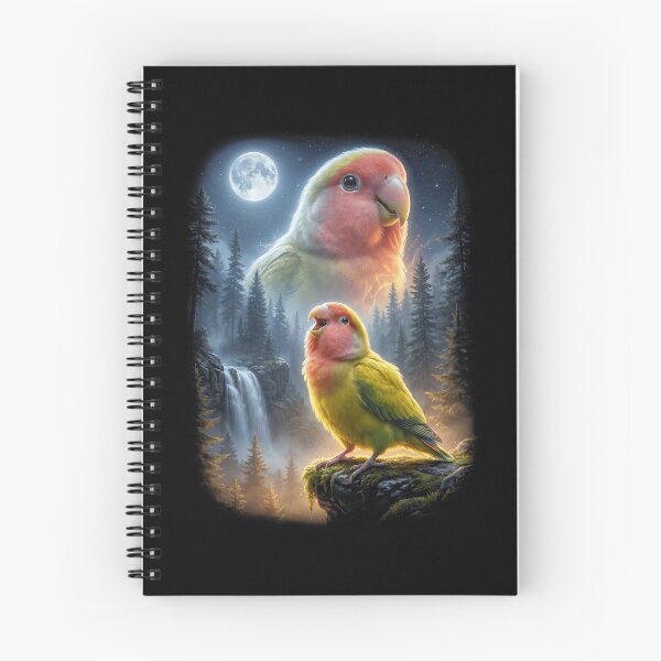 Item preview, Funny Rosy Faced Lovebird Howling Moon Art Parrot Lover designed and sold by DoodleTortle.