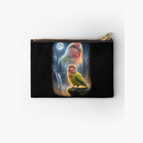 Item preview, Funny Rosy Faced Lovebird Howling Moon Art Parrot Lover designed and sold by DoodleTortle.