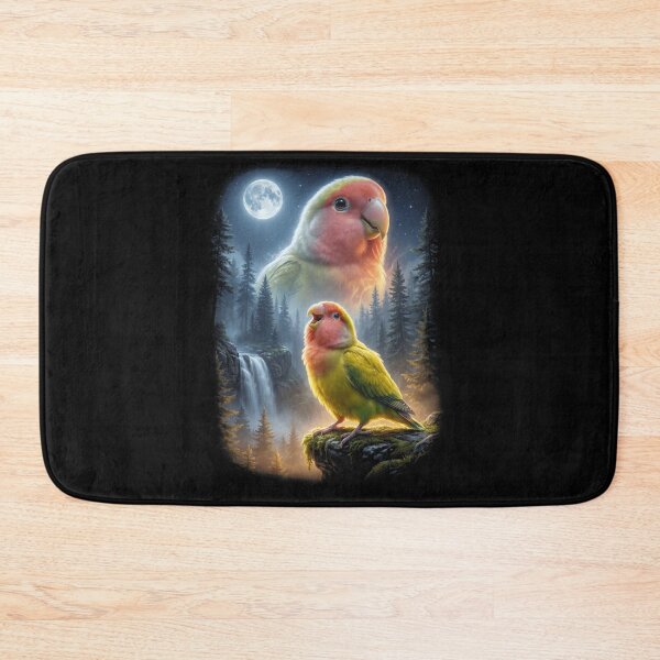 Item preview, Funny Rosy Faced Lovebird Howling Moon Art Parrot Lover designed and sold by DoodleTortle.