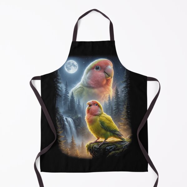 Item preview, Funny Rosy Faced Lovebird Howling Moon Art Parrot Lover designed and sold by DoodleTortle.
