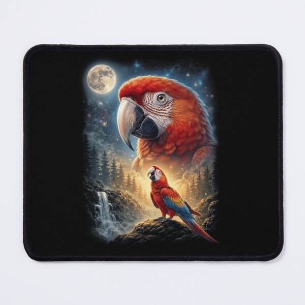 Item preview, Funny Scarlet Macaw Howling Moon Art Parrot Lover designed and sold by DoodleTortle.