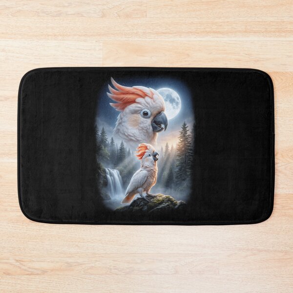 Item preview, Funny Salmon crested Cockatoo Howling Moon Art Parrot Lover designed and sold by DoodleTortle.
