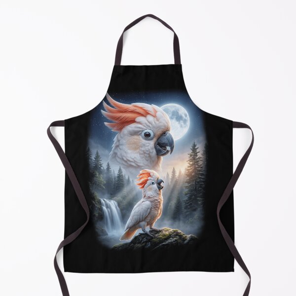 Item preview, Funny Salmon crested Cockatoo Howling Moon Art Parrot Lover designed and sold by DoodleTortle.