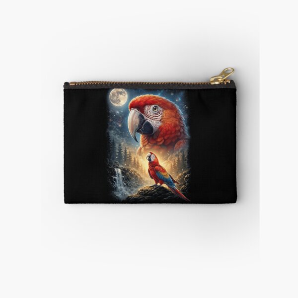 Item preview, Funny Scarlet Macaw Howling Moon Art Parrot Lover designed and sold by DoodleTortle.
