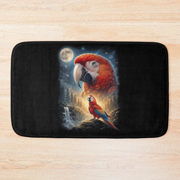 Item preview, Funny Scarlet Macaw Howling Moon Art Parrot Lover designed and sold by DoodleTortle.
