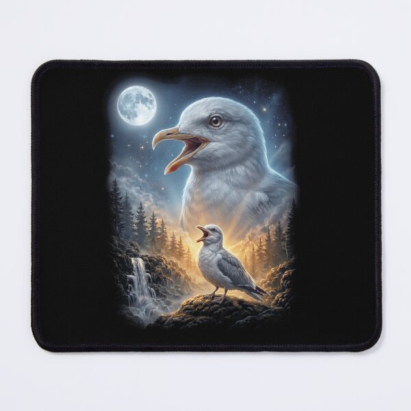 Item preview, Funny Seagull Howling Moon Art Bird Lover Birding designed and sold by DoodleTortle.