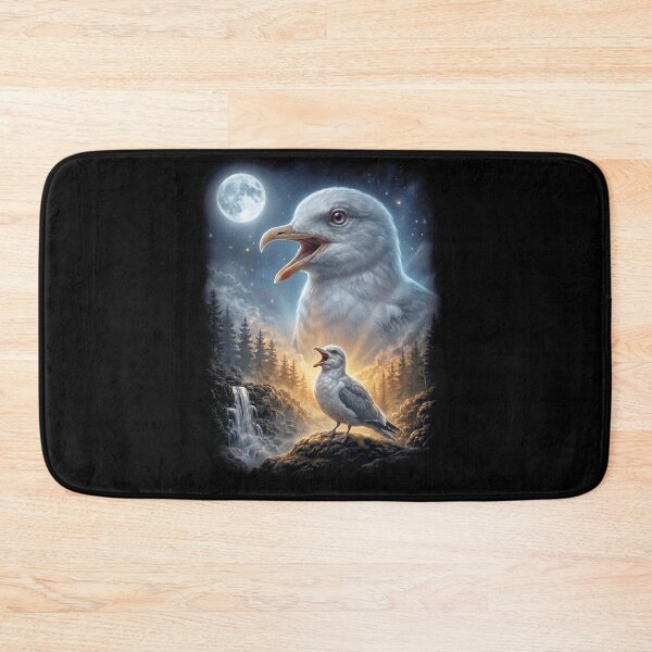 Item preview, Funny Seagull Howling Moon Art Bird Lover Birding designed and sold by DoodleTortle.