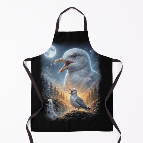 Item preview, Funny Seagull Howling Moon Art Bird Lover Birding designed and sold by DoodleTortle.