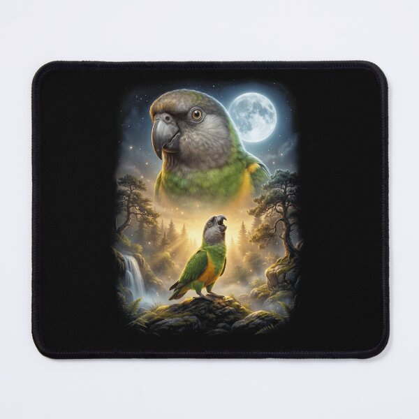 Item preview, Funny Senegal Parrot Howling Moon Art Parrot Lover designed and sold by DoodleTortle.