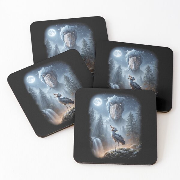 Item preview, Funny Shoebill Bird Howling Moon Art Bird Lover Birding designed and sold by DoodleTortle.