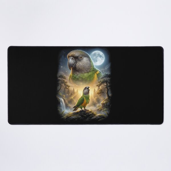 Item preview, Funny Senegal Parrot Howling Moon Art Parrot Lover designed and sold by DoodleTortle.