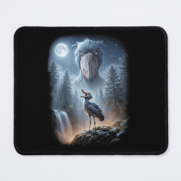 Item preview, Funny Shoebill Bird Howling Moon Art Bird Lover Birding designed and sold by DoodleTortle.