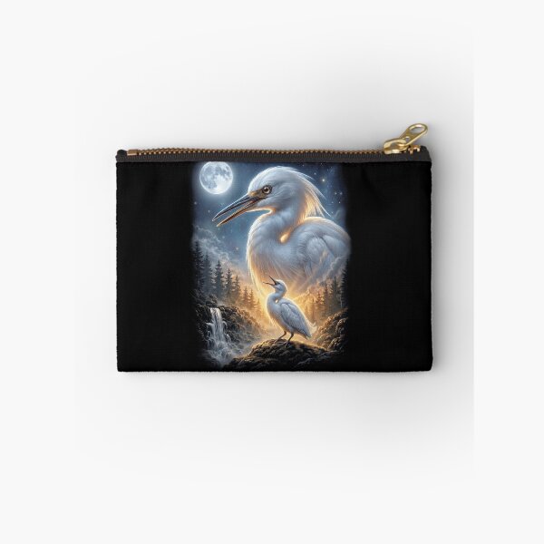 Item preview, Funny Snowy Egret Howling Moon Art Bird Lover Birding designed and sold by DoodleTortle.