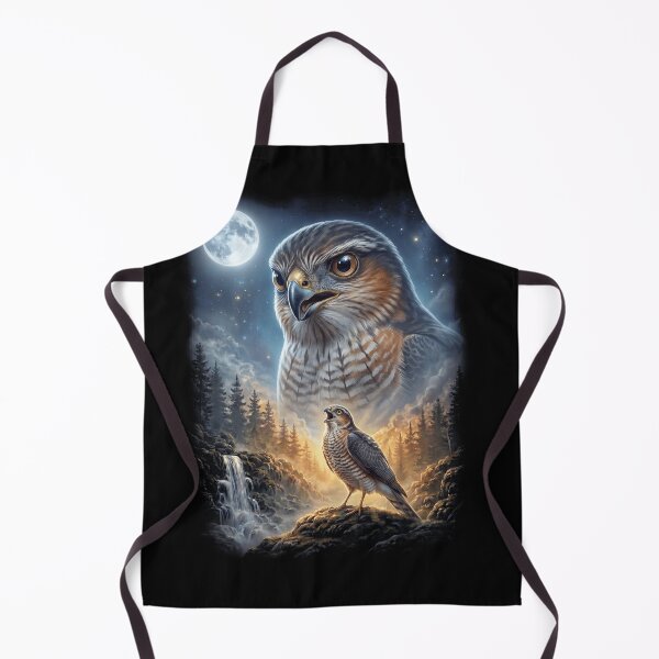 Item preview, Funny Sparrowhawk Howling Moon Art Bird Lover Birding designed and sold by DoodleTortle.