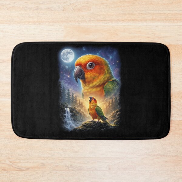 Item preview, Funny Sun Conure Howling Moon Art Parrot Lover designed and sold by DoodleTortle.