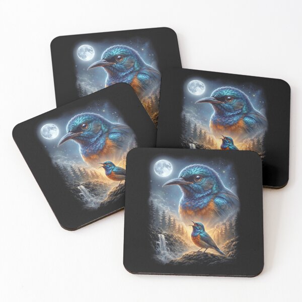 Item preview, Funny Sunbird Howling Moon Art Bird Lover Birding designed and sold by DoodleTortle.