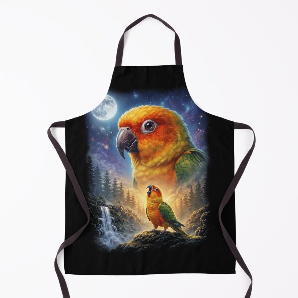 Item preview, Funny Sun Conure Howling Moon Art Parrot Lover designed and sold by DoodleTortle.
