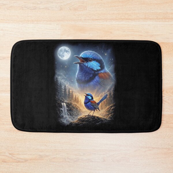 Item preview, Funny Superb Fairy wren Howling Moon Art Bird Lover Birding designed and sold by DoodleTortle.