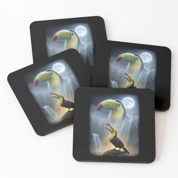 Item preview, Funny Tropical Toucan Howling Moon Art Bird Lover Birding designed and sold by DoodleTortle.