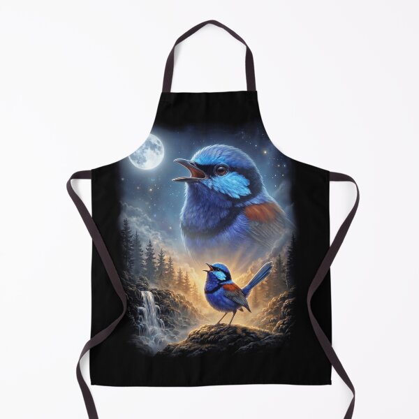 Item preview, Funny Superb Fairy wren Howling Moon Art Bird Lover Birding designed and sold by DoodleTortle.