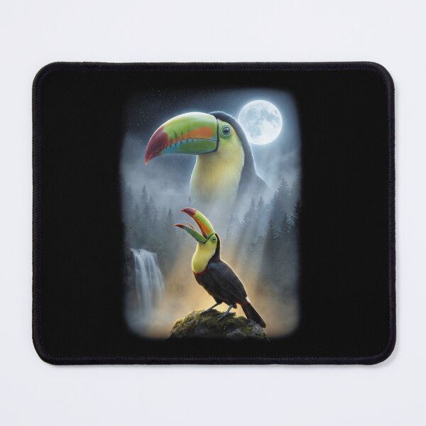 Item preview, Funny Tropical Toucan Howling Moon Art Bird Lover Birding designed and sold by DoodleTortle.