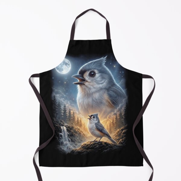 Item preview, Funny Tufted Titmouse Howling Moon Art Bird Lover Birding designed and sold by DoodleTortle.