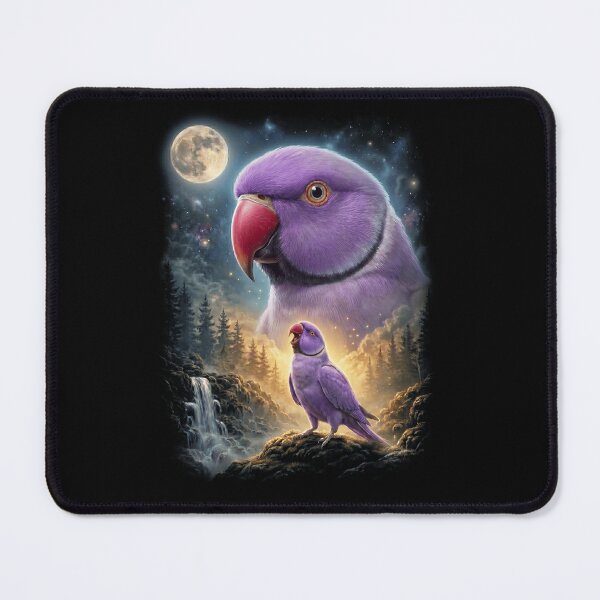 Item preview, Funny Violet Indian Ringneck Howling Moon Art Parrot Lover designed and sold by DoodleTortle.