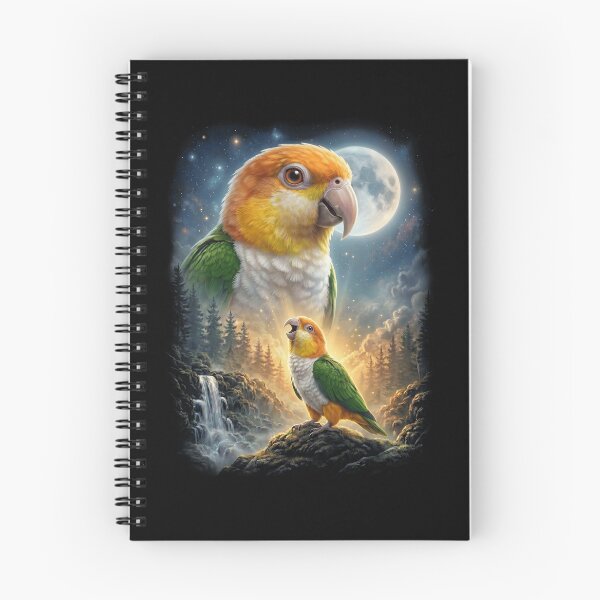 Item preview, Funny White Bellied Caique Howling Moon Art Parrot Lover designed and sold by DoodleTortle.
