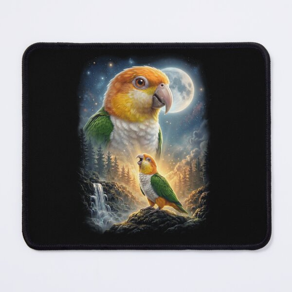 Item preview, Funny White Bellied Caique Howling Moon Art Parrot Lover designed and sold by DoodleTortle.