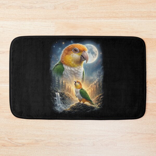 Item preview, Funny White Bellied Caique Howling Moon Art Parrot Lover designed and sold by DoodleTortle.