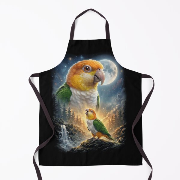 Item preview, Funny White Bellied Caique Howling Moon Art Parrot Lover designed and sold by DoodleTortle.