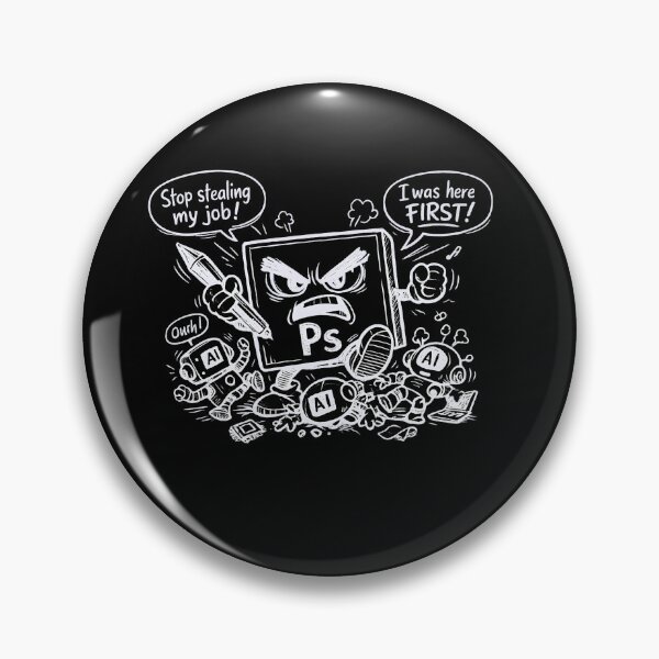 Item preview, Angry Photoshop vs AI – Funny Designer Doodle T-Shirt | Creative War Illustration designed and sold by XxZainStylexX.
