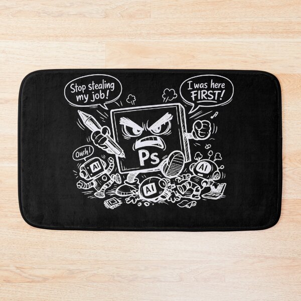 Item preview, Angry Photoshop vs AI – Funny Designer Doodle T-Shirt | Creative War Illustration designed and sold by XxZainStylexX.