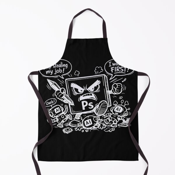 Item preview, Angry Photoshop vs AI – Funny Designer Doodle T-Shirt | Creative War Illustration designed and sold by XxZainStylexX.
