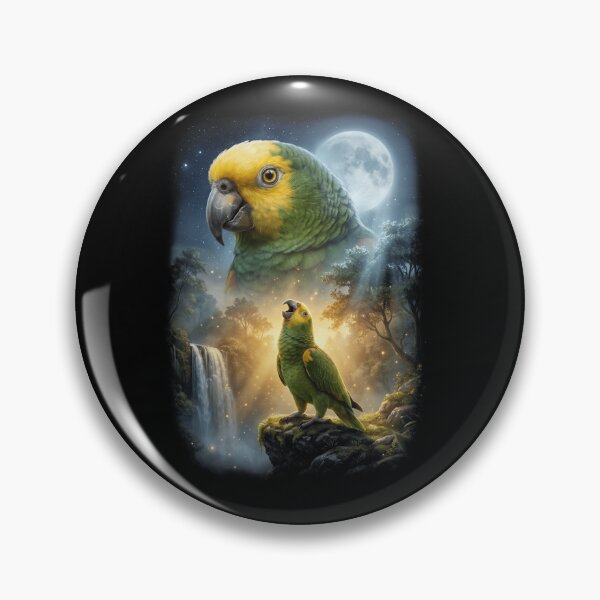Item preview, Funny Yellow Headed Howling Moon Art Parrot Lover designed and sold by DoodleTortle.