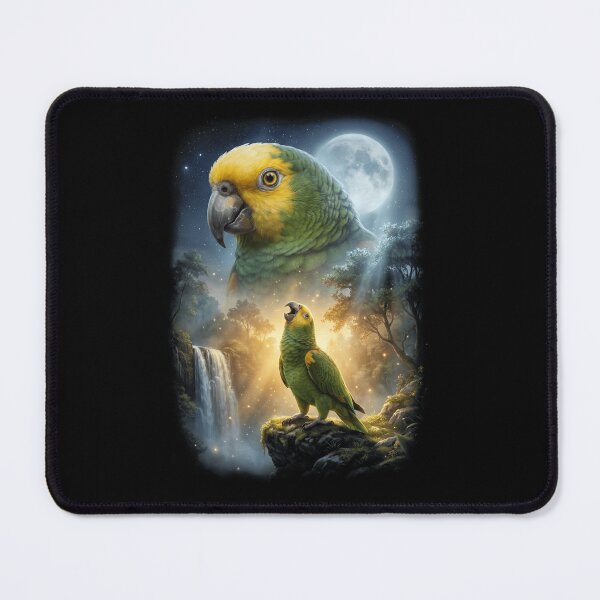 Item preview, Funny Yellow Headed Howling Moon Art Parrot Lover designed and sold by DoodleTortle.