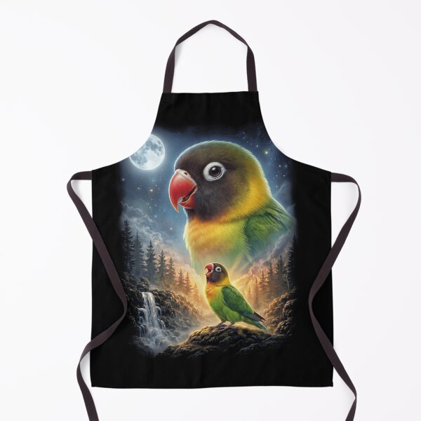 Item preview, Funny Yellow collared Lovebird Howling Moon Art Parrot Lover designed and sold by DoodleTortle.