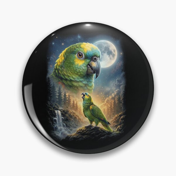 Item preview, Funny Yellow Naped Amazon Howling Moon Art Parrot Lover designed and sold by DoodleTortle.