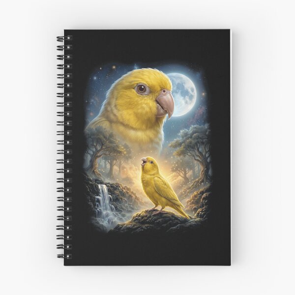 Item preview, Funny Yellow Parrotlet Howling Moon Art Parrot Lover designed and sold by DoodleTortle.