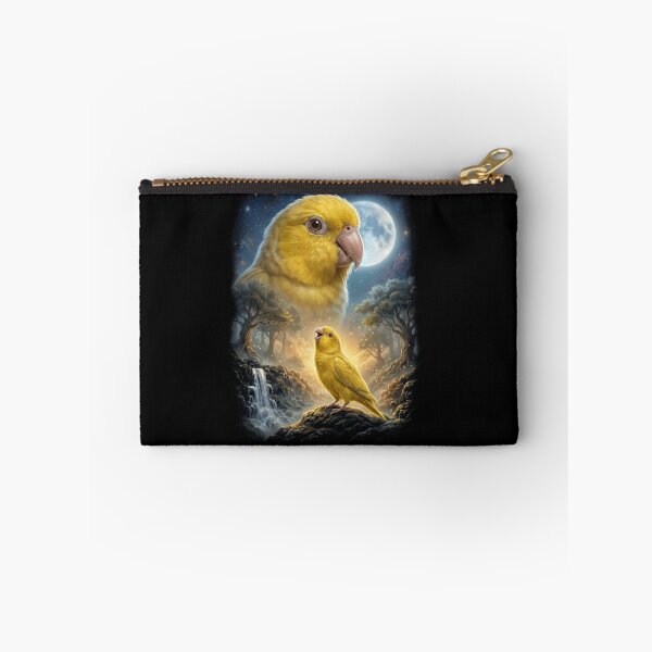 Item preview, Funny Yellow Parrotlet Howling Moon Art Parrot Lover designed and sold by DoodleTortle.