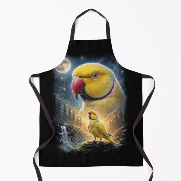 Item preview, Funny Yellow Ringneck Parakeet Howling Moon Art Parrot Lover designed and sold by DoodleTortle.