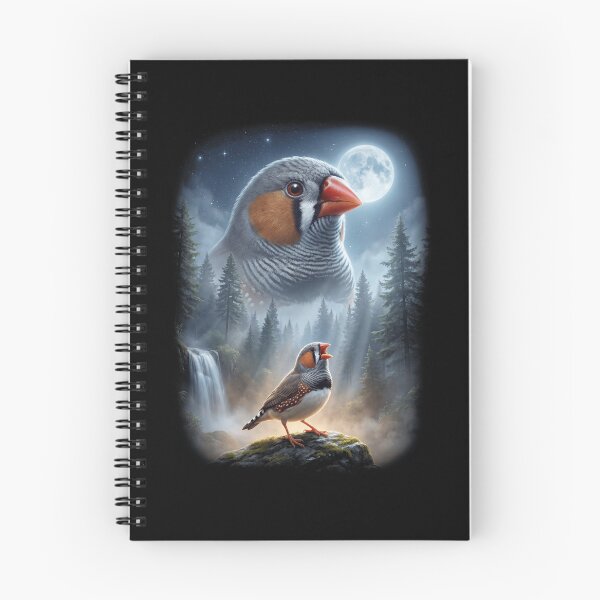 Item preview, Funny Zebra Finch Howling Moon Art Bird Lover Birding designed and sold by DoodleTortle.