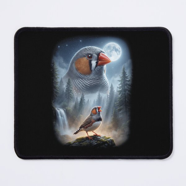 Item preview, Funny Zebra Finch Howling Moon Art Bird Lover Birding designed and sold by DoodleTortle.