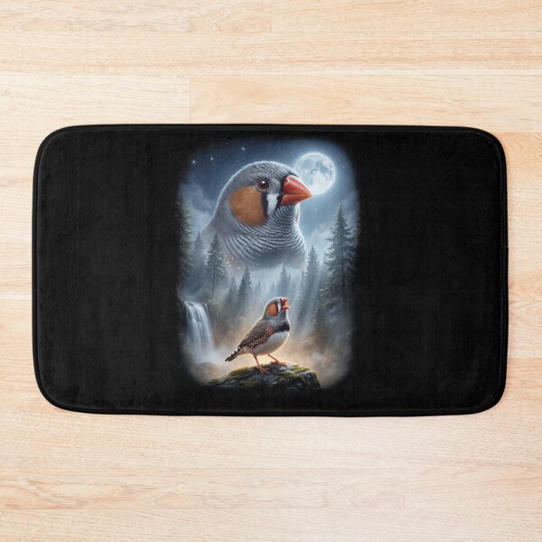 Item preview, Funny Zebra Finch Howling Moon Art Bird Lover Birding designed and sold by DoodleTortle.