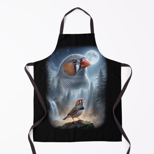 Item preview, Funny Zebra Finch Howling Moon Art Bird Lover Birding designed and sold by DoodleTortle.