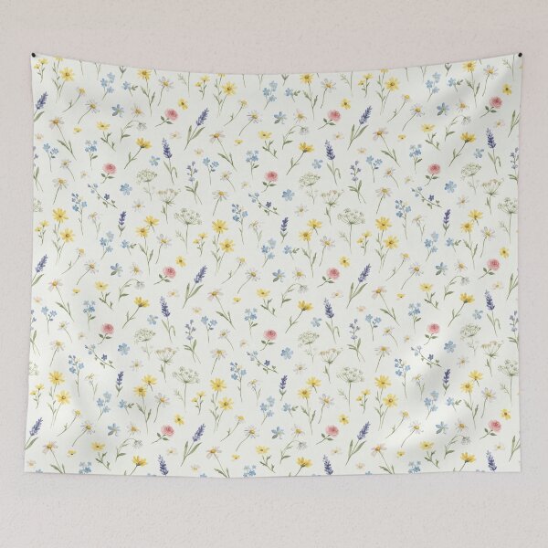 Item preview, Spring Wildflower Meadow Watercolor Scattered Floral Pattern designed and sold by Inkworksbyshery.