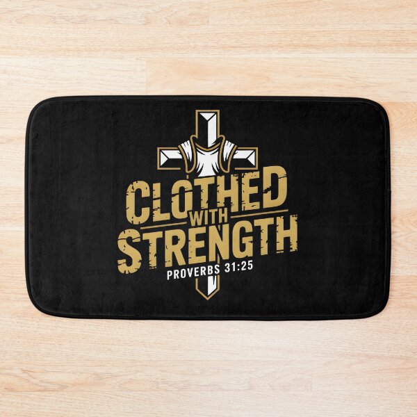 Item preview, Clothed With Strength - Proverbs 31:25 Faith Based Graphic Tee designed and sold by ForgedByFaith.