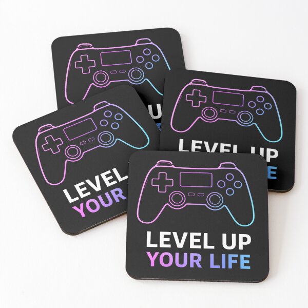Item preview, Level Up Your Life – Gamer Motivation Neon Controller Design designed and sold by Aedition.