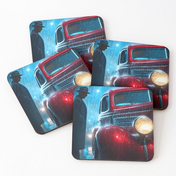 Item preview, Mysterious Vintage Car in the Rainy Night Scene designed and sold by Artessie.